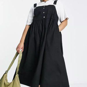 ASOS Curve Collusion Black Denim Jumper Dress